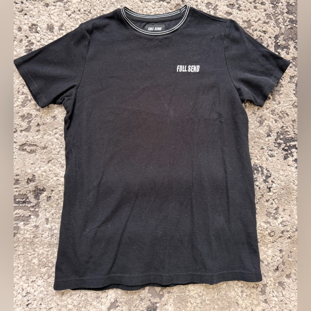 Full Send Waffle Knit T-Shirt | Black | Men’s Medium